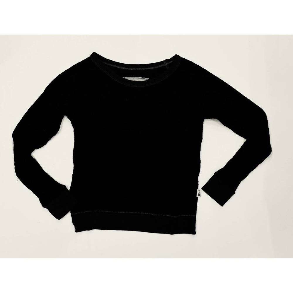 NEW T2LOVE waffle crew crossover back in black